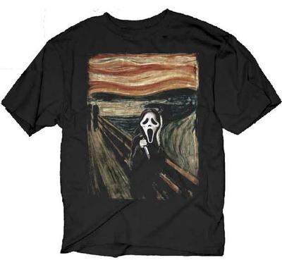 Scream Ghostface Abstract Painting Style Funny Black T-shirt New Unworn Unisex T-Shirt
