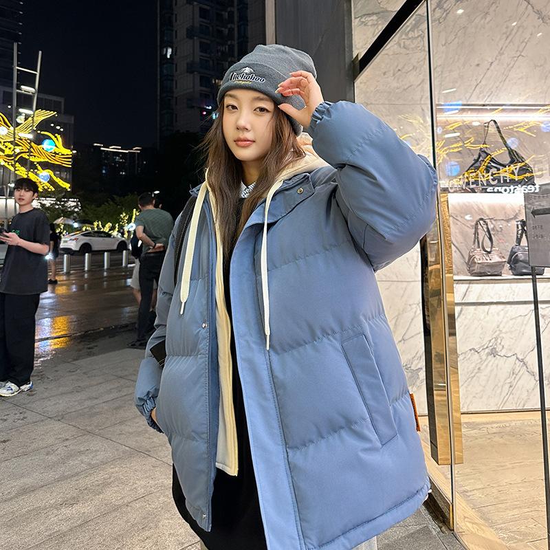 Winter Cotton Coat Popular Men's Thick Cotton Coat Women's Hooded Couple's Coat Simple Color Matching Warm