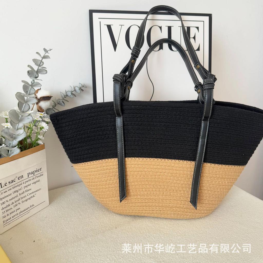 Large capacity woven bag women's woven bag beach new shoulder bag tote bag student fashion versatile woven bag