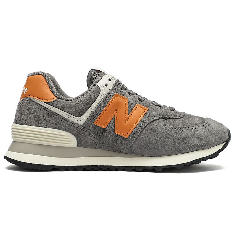 New Balance Nb 574 Comfortable Retro Leather Low-Top Marathon Running Shoes Unisex sneaker Gray Orange ML574PM2