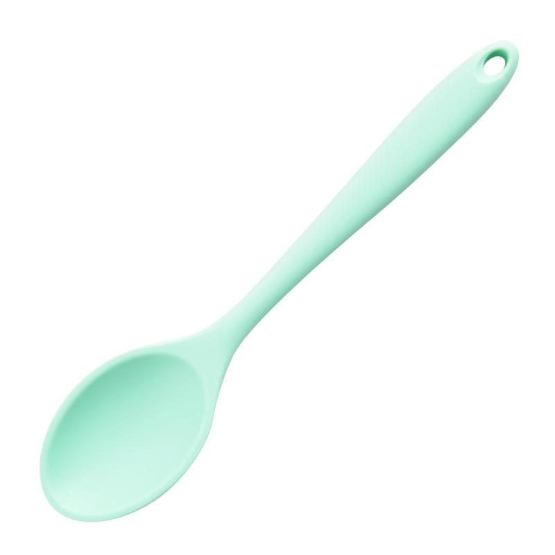 Silicone Integrated Tableware Heat Resistant Kitchen Spoons Nonstick Kitchen Mixing Flatware Kitchenware Soup Spoon Dining Bar