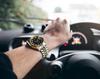 BUREI Automatic Date Mechanical Gold and Black Watch Men's Watch, Waterproof, Analog, Display, Movement, Popular, Stylish, Simple, Casual,