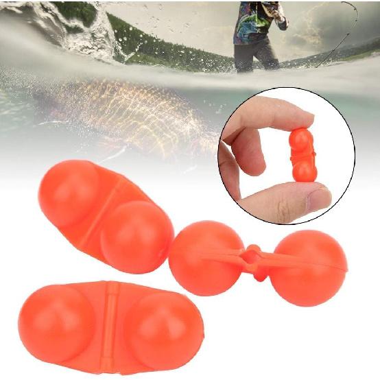 Fishing Rattles for catfishing,Double Rattle,40Pcs Portable ABS Double Rattle Sea Fishing Attractor Bell Beads Accessory for Luring Fish(red)