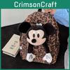 Adorable Brown Leopard Print Girl's Backpack For Kids With Cute Cartoon Design