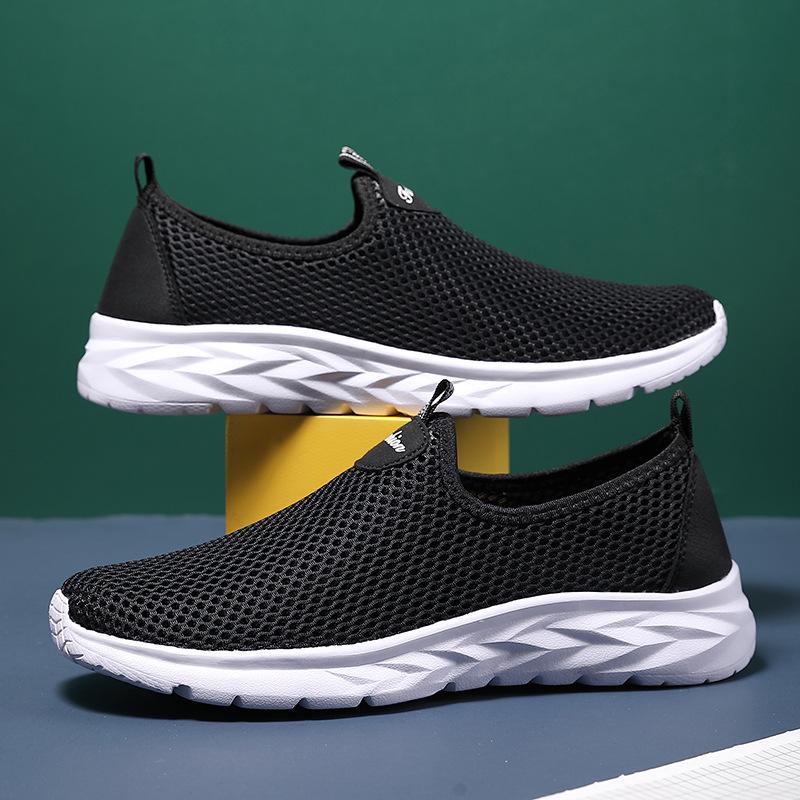 

Summer new 2025 large size breathable versatile casual shoes men s shoes flat-soled knitted shoes sports walking shoes 46