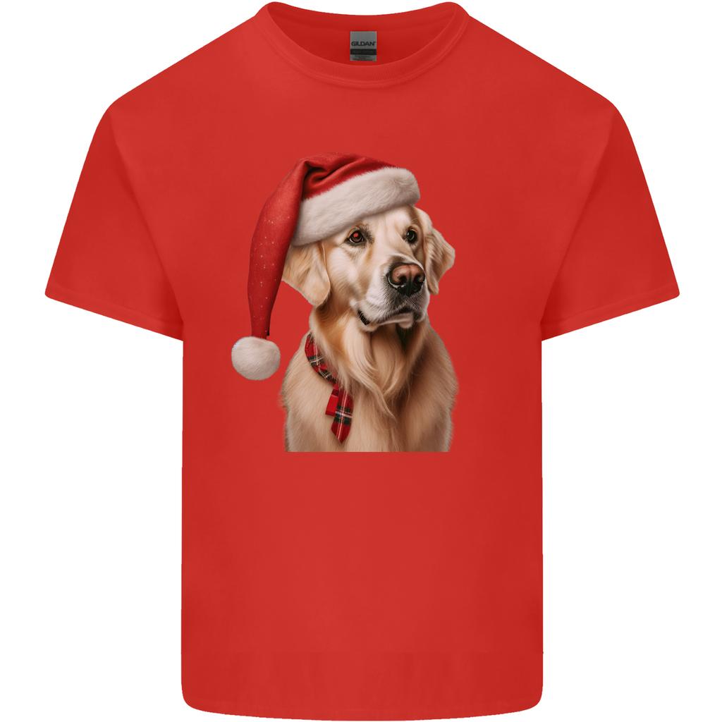 Christmas Golden Retriever Xmas Hat Dog Unisexs Light Cotton TShirt