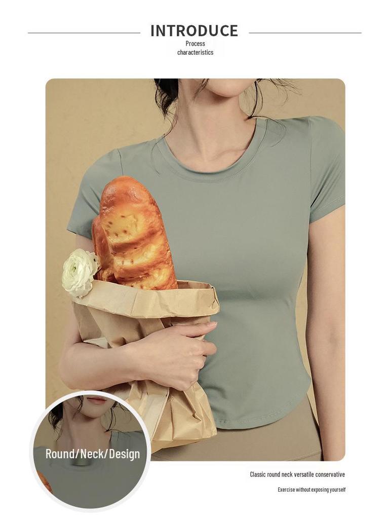 Women's Quick-Dry Short Sleeve Yoga & Running T-Shirt - Lightweight Summer Fitness Top