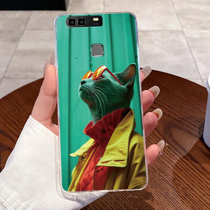 Jelly Casing For Huawei P9 / P9 Plus / P10 / P10 PLUS Funda Clear Silicone Soft TPU Back Cover Cute Cat Rabbit Protective Case
