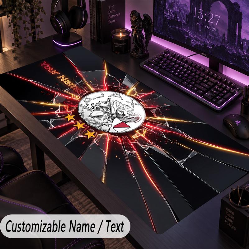 Large Mouse PadAjax Amsterdam Custom Name Text Personalized Desk Mat Non Slip Gaming Pad