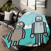 Cartoon Cute R-robot D-dreams Blanket For Sofa Office Bed Plane Travel Sleep Read Relax Camping Soft And Warm