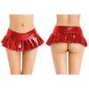 Womens Metallic Shiny Pleated Miniskirt Low Rise Skirt Nightclub Dance Performance Costume