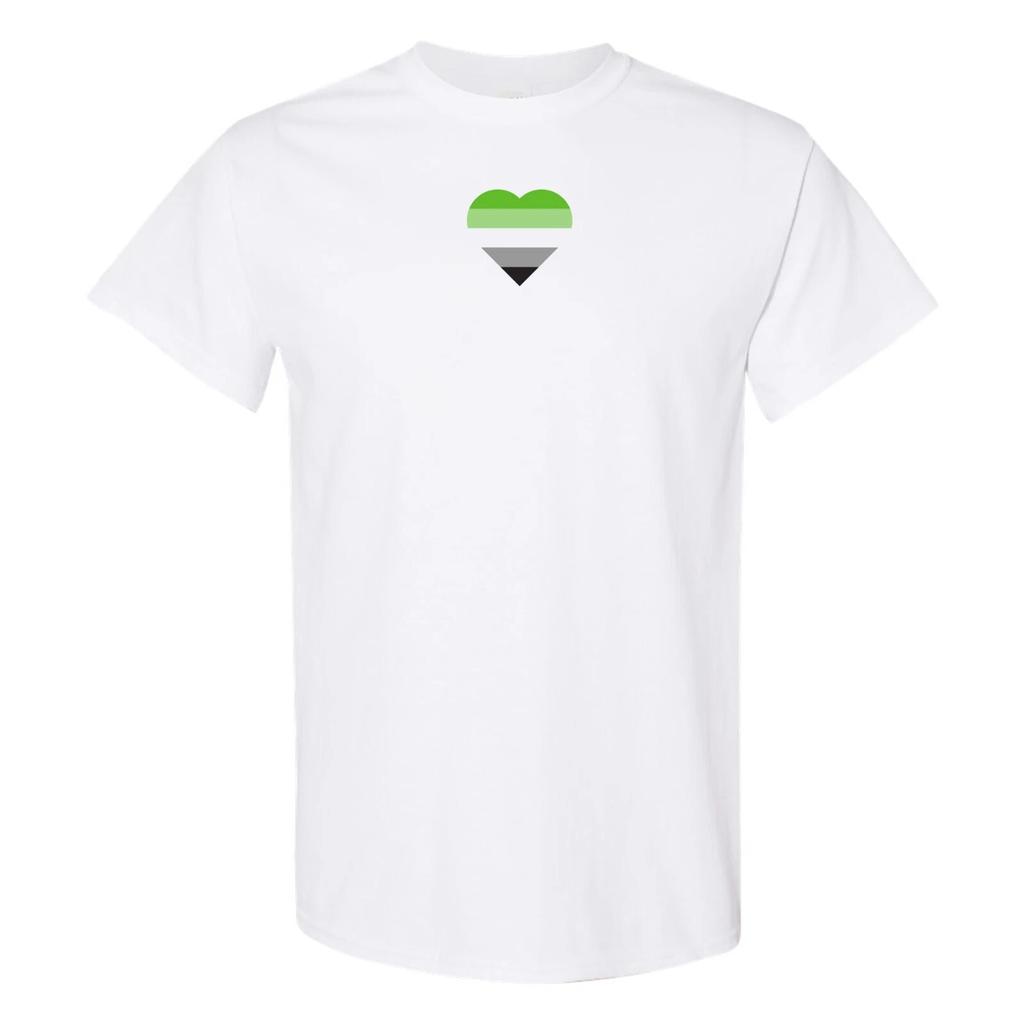 Agender Pride Flag Heart - Pride Month LGBTQIA Love Identity T Shirt - White