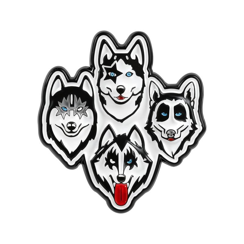 

Fierce Husky Enamel Pin Black White Dog Head Personalized Brooch Lapel Backpack Badge Fashion Jewelry Gift For Fans Friends