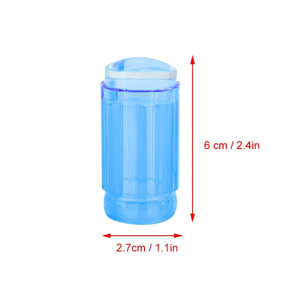 Transparent Silicone Nail Polish Head Stamper Scraper Nail Art Tool (Transparent White)