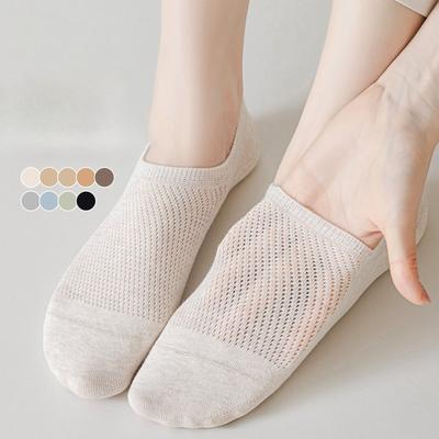 5 Paar Damen Sommer Baumwolle Ultra Dünn Atmungsaktiv Rutschen Nicht Ab mit Anti-Geruch Schweißabsorption Netz Unsichtbare Socken