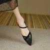 Elegant Vintage Floral Mesh Peep Toe Sandals Women Summer Hollow Out High Heels