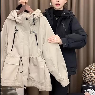 Fashion Loose Jacket Jacket Women's Spring and Autumn Hooded Jacket Jacket Trend