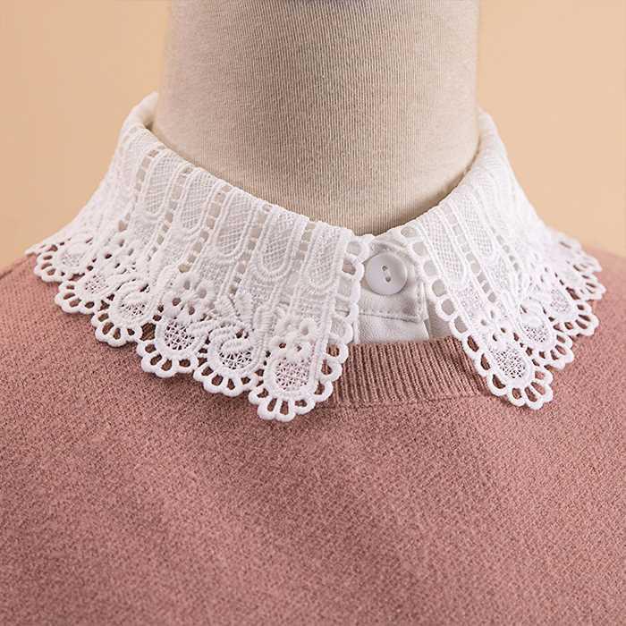 

Унисекс кружевной воротник: Универсальный съемный воротник для свитеров и рубашек - Идеально подходит для осенне-зимней носки