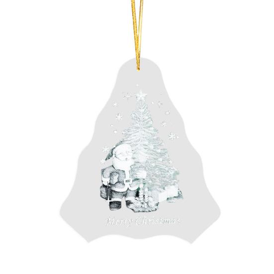 Winter Acrylic Ornaments Merry Christmas Hanging Ornament for Christmas Tree Frosted