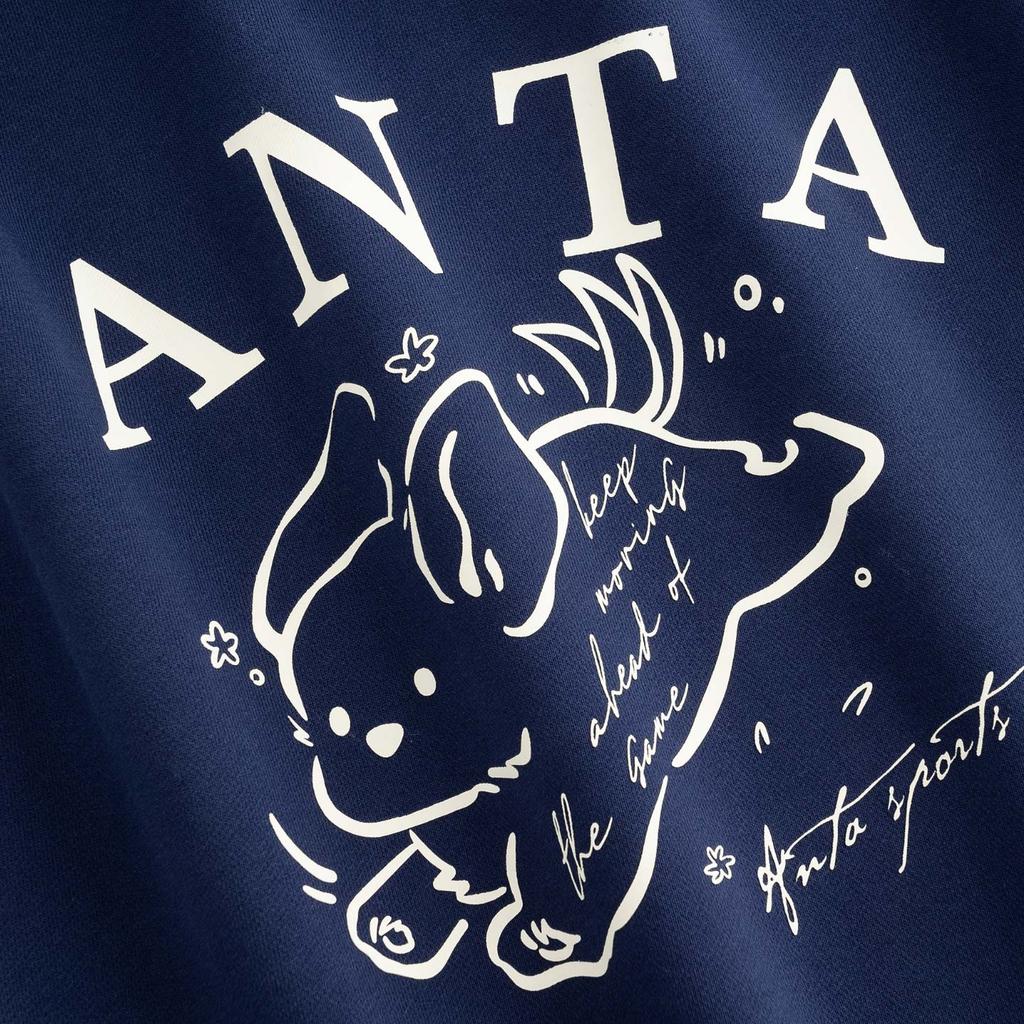 Anta Life Series Light Warm Fleece Zero Womens Pullover Spring 2026 Sweatshirt Women Sweatshirt Mighty-Blue 962618703-3