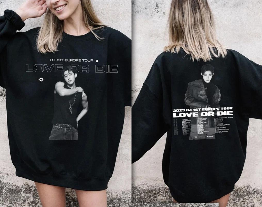 2023 B.I 1ST Europe Tour Love or Die Shirt, iKon B.I Shirt, B.I Kpop Shirt