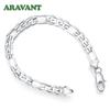 925 Silver 6mm Flat Link Chain Bracelets For Men Women High Quality Jewelry