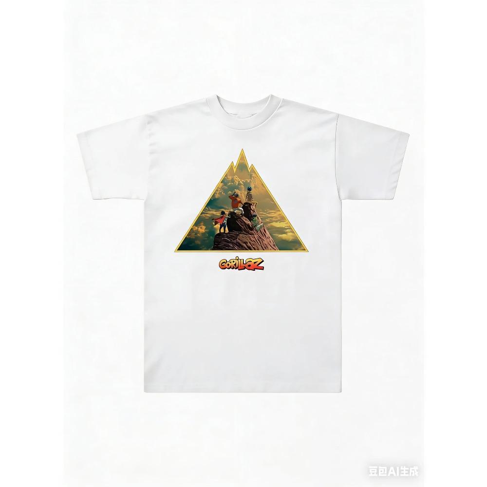 2026 Gorillaz The Mountain Album T-Shirt für Herren und Damen Re Baumwolle Sommerkleidung Hip Hop Mode T-Shirt Streetwear Unisex