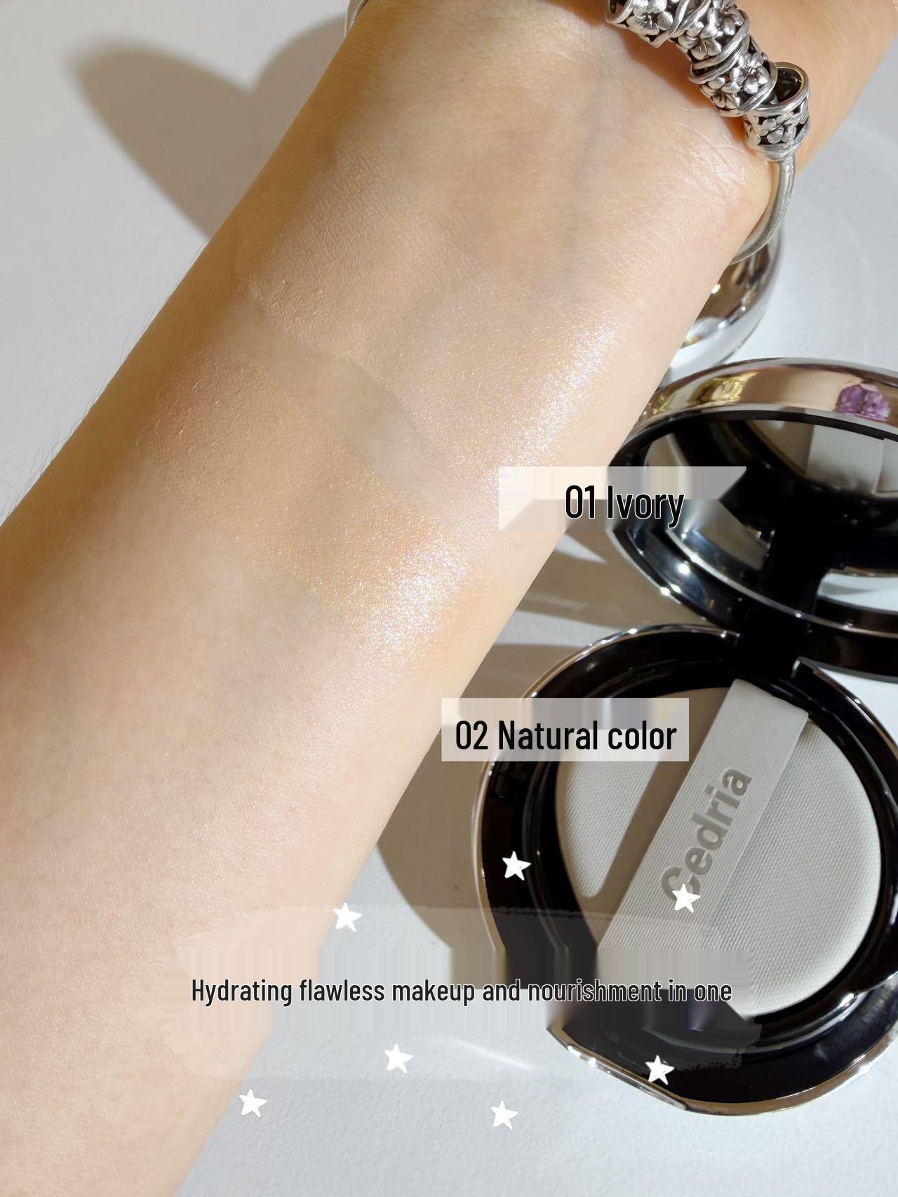 Cedria West Dairila Hydrating Cushion Foundation: Long-lasting, Moisturizing, Transfer-proof Concealer with Rejuvenating Soft Mist Finish 10g x 2