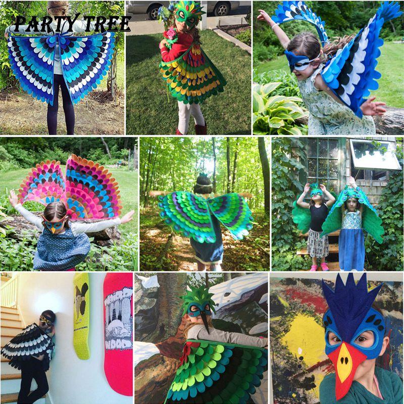 Birds Costume Halloween Wing W Mask Kids Children Fancy Animal Outfit Cosplay