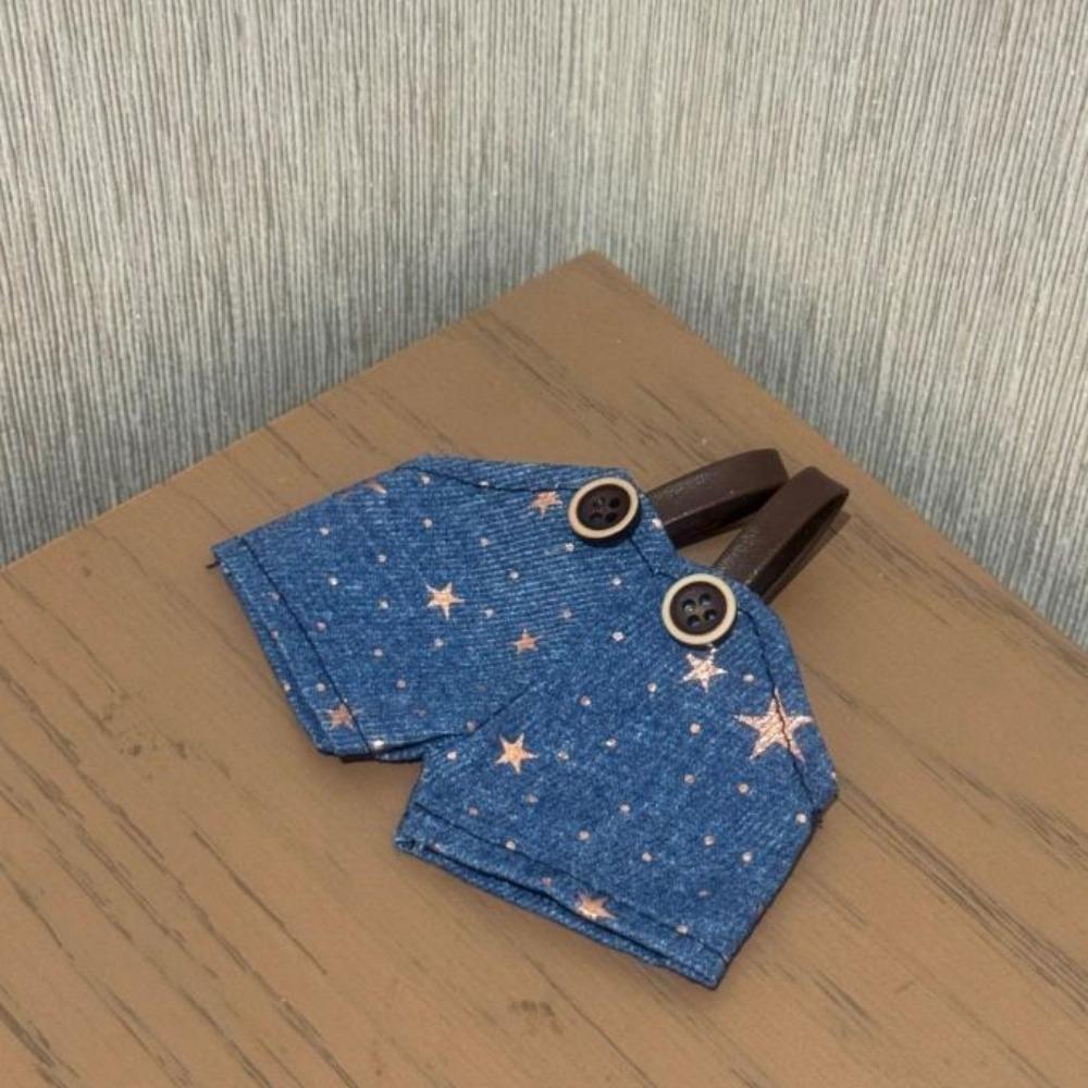 

4 Colors Cotton Doll Clothes Sequin Star Doll Trousers New Jeans Overalls For 17cm Cotton Doll синий