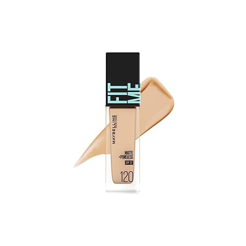 Maybelline Fit Me Liquid Foundation R 120 SPF22 - Oil-resistant, matte finish liquid foundation.