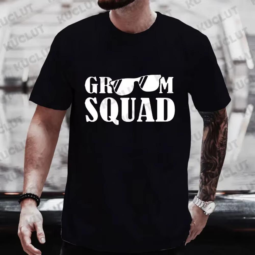 

Футболка Fashion Groom Squad, футболка Team Future Groom для мальчишника, футболка с графическим принтом для свадьбы, прощальная одежда для одного человека, топы для шафера S чёрный