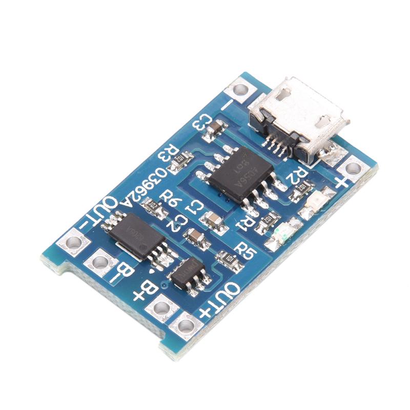 2Pcs Tp4056 5V 1A Usb 18650 Lithium Battery Charger Board Protection Module