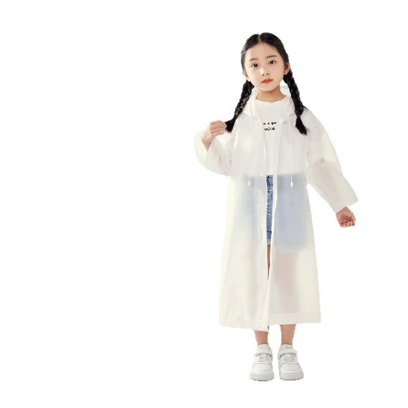 Children's Disposable Extended One-Piece EVA Raincoat with Backpack Cape