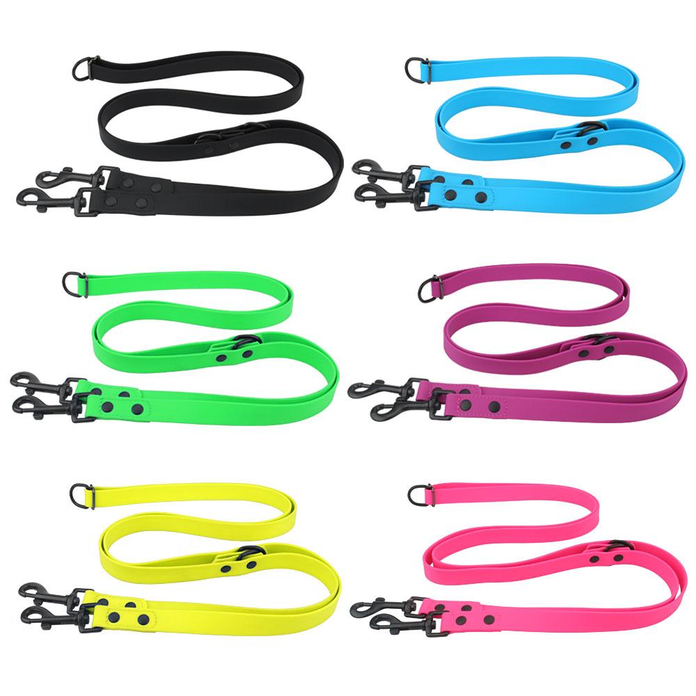 PVC Waterproof Dog Leash Double-headed Pet Leashes Outdoor Walk Training Soft 2 Heads Traction Rope Cross-body
