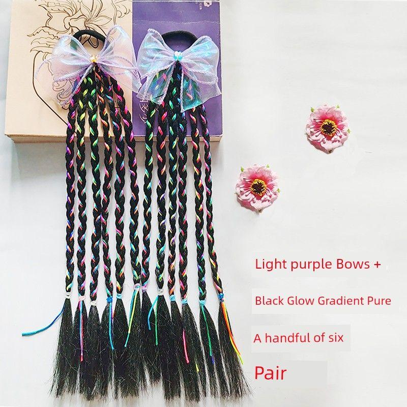 Dopamine Color Kids Dirty Braid Stage Performance Gradient Color Wig Small Braid High-Temperature Fiber Fiber Hair Tibetan Braid