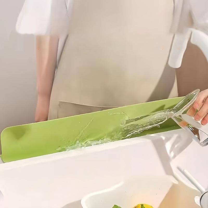 

1 шт. Силиконовый брызговик для раковины с присоской, брызгозащитный барьер для кухонной раковины, водонепроницаемая доска-стопор для брызг зелёный