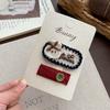 Autumn Retro Coffee Color Love Bow Hairpin Temperament All-match Children's Hair Accessories Side Bangs Hairpin Headdress