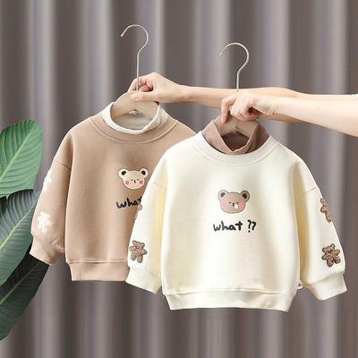 Kinder Hoodies Mädchen Sweatshirt Herbst Langarm Rollkragen T-shirt Kinder Mädchen Kleidung Bär Applique Winter Girls1-8T Hoodies Top