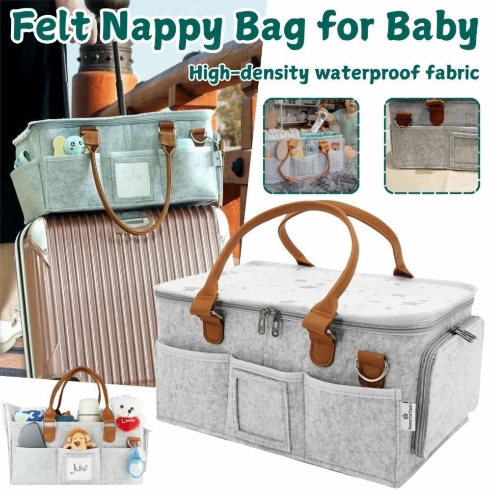 Foldable Design Mommy Tote Bag Felt Cloth Multifunctional Storage  Mommy Storage