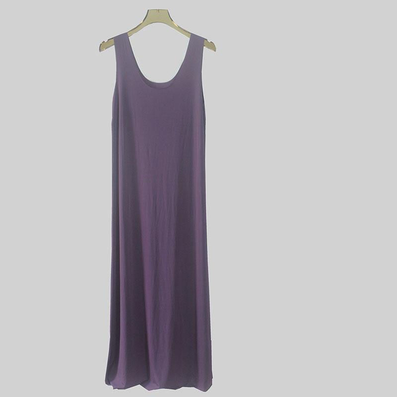 Plus Size Seamless Full Slips Dresses for Women Summer Ice Silk Cool Petticoat Underkirt Sleeveless Underwear Slips Dress M-5XL