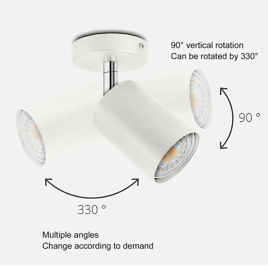 GU10 Lamp Holder 4 Head Rotating Ceiling Mounted Base for Canteen Shopping Mall Showcase