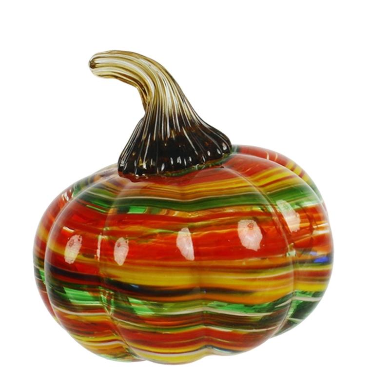 Zucca Decorativa in Vetro Soffiato a Mano Mini Zucca di Halloween per Scaffale Ingresso Esposizione Decorazione Festa Festiva