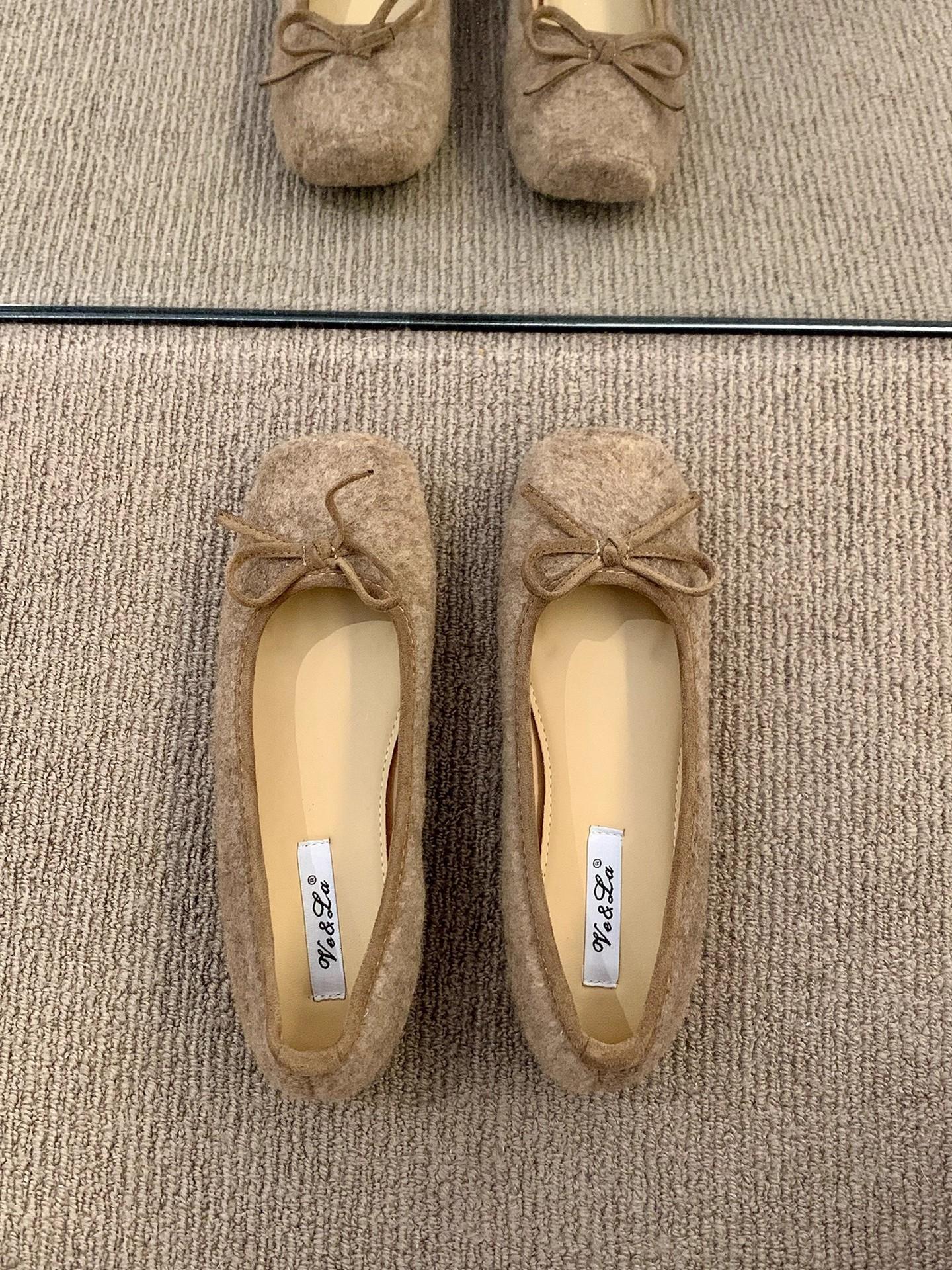 

Французские ретро балетки на плоской подошве с мелким вырезом туфли-одинарки женские новые шерстяные на мягкой подошве туфли Дуду на одной педали женские туфли 40 хаки