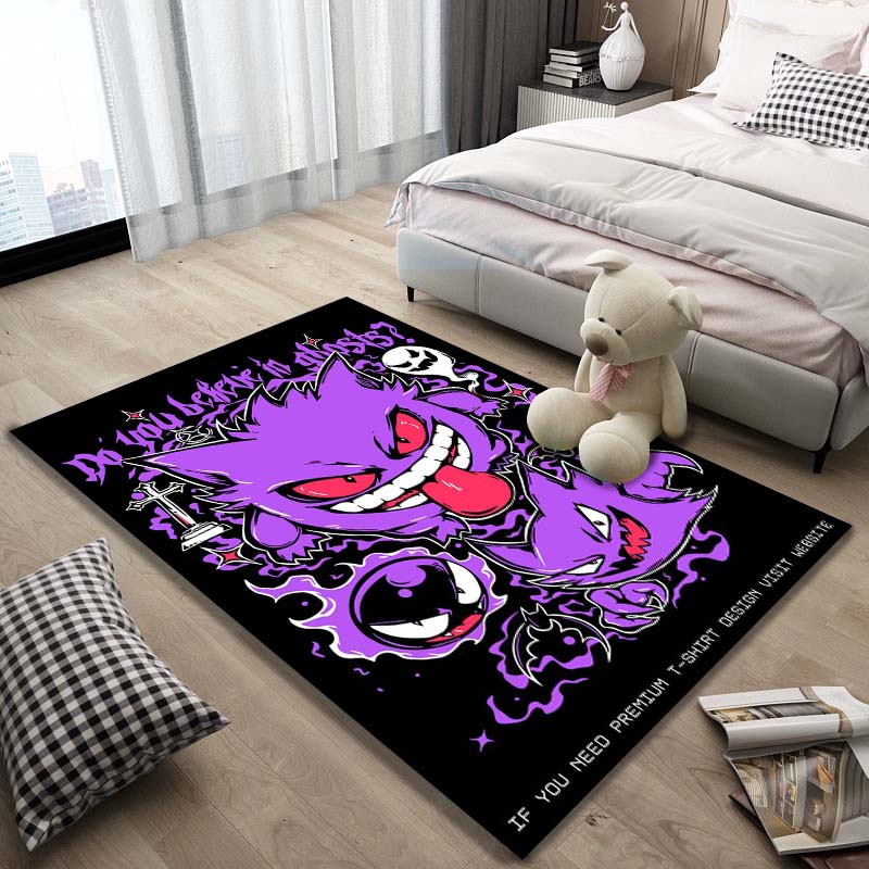 Gengar Pattern Rug - Non-slip Kitchen and Outdoor Rug, Yoga Rug, Home and Bedroom Decor, Birthday Gift
