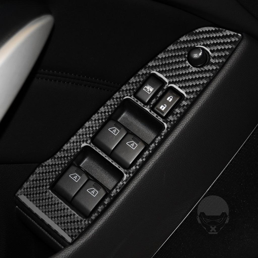 For Infiniti G37 2010-2013 Q60 2014-2015 Real Carbon Fiber Window Lift Control Panel Trim Cover Car Interior Accessories Sticker