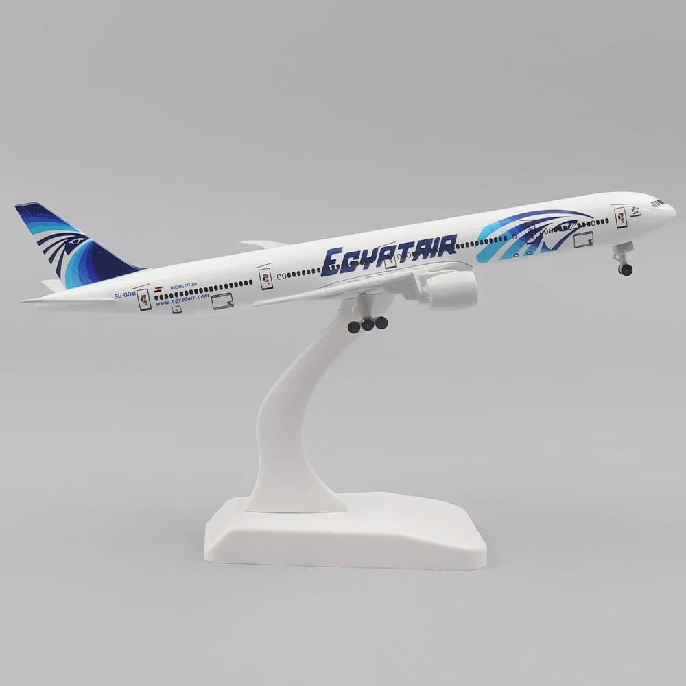 Toy Planes 20cm Air Egypt B777 Airways Airlines Metal Scale Aircraft Collectible Aircraft Boeing 777 Airplane Kids Toys Souvenir