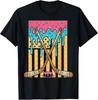Youth Ice Hockey T-Shirt with American Flag and Ice Cream Drip Design