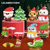 Christmas Gifts Micro Building Block Series Santa Claus Reindeer Puzzle Assembling Bricks Table Decoration Toys Kids