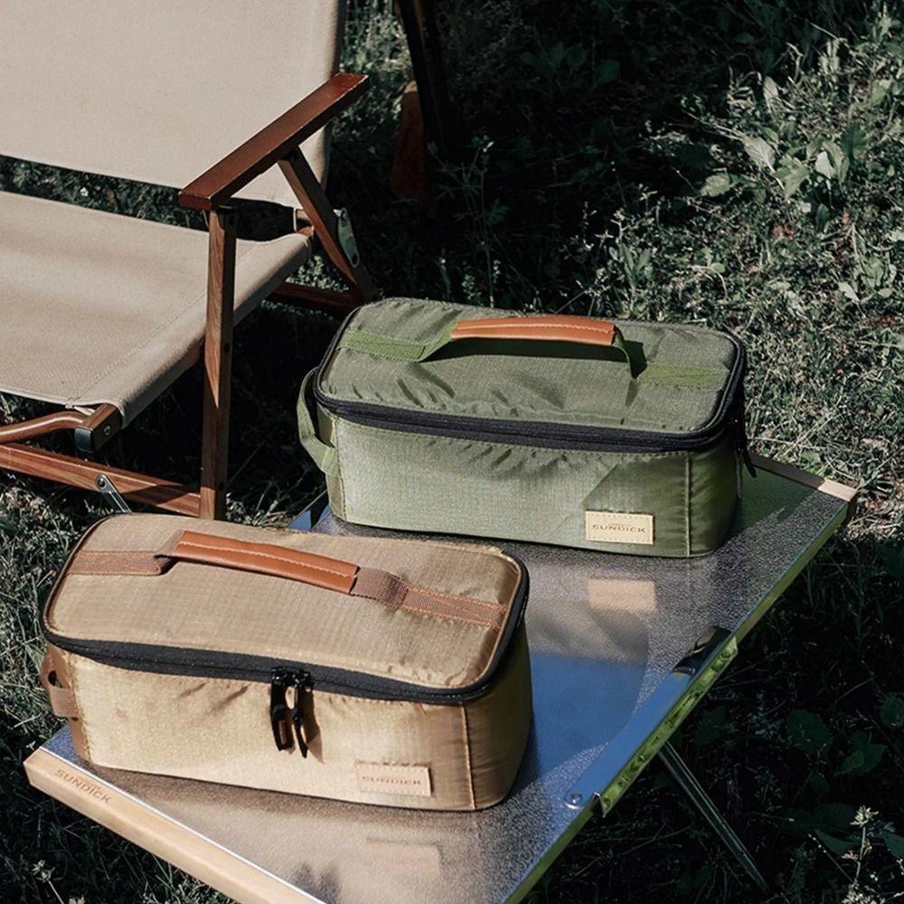 

210D Polyester Camping Tableware Handbag Dinnerware Storage Bag Camping Equipment хаки